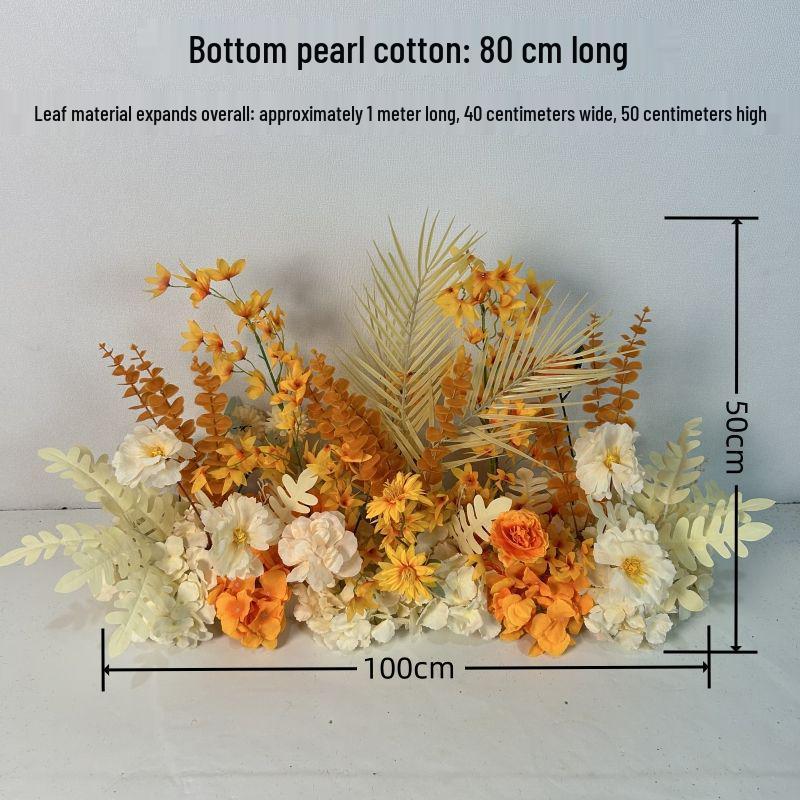 Mori Style Wedding Aisle Flower Row - Artificial Floral Decoration for T-Stage & Background