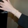 High-End Gold-Plated Zircon Open Bangle: Elegant, Shiny Bracelet Fashion Jewelry