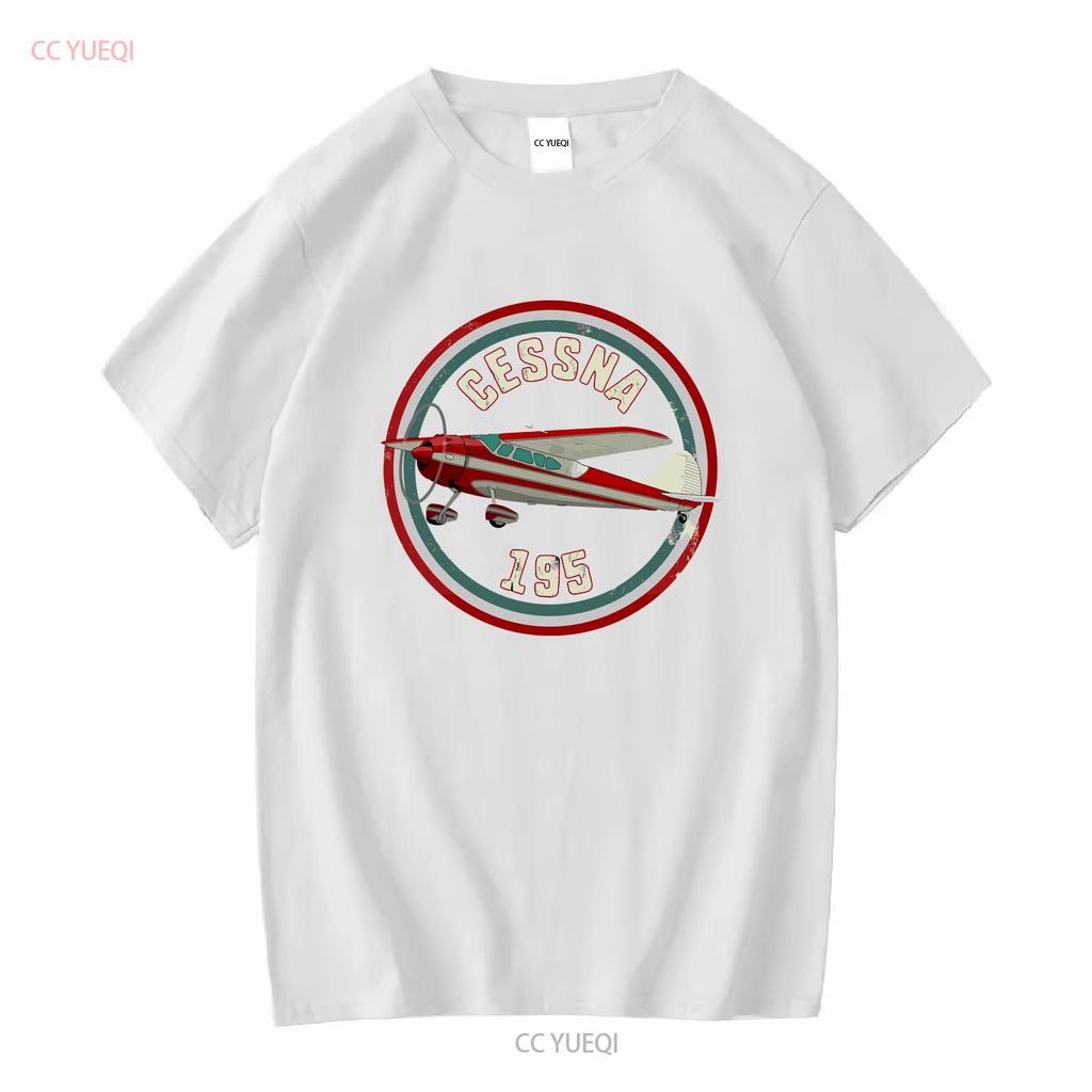 Cessna 195 Airplane T Shirt long or short sleeves vintage Washed fashion graphic Versatile Casual Top For Everyday Wear