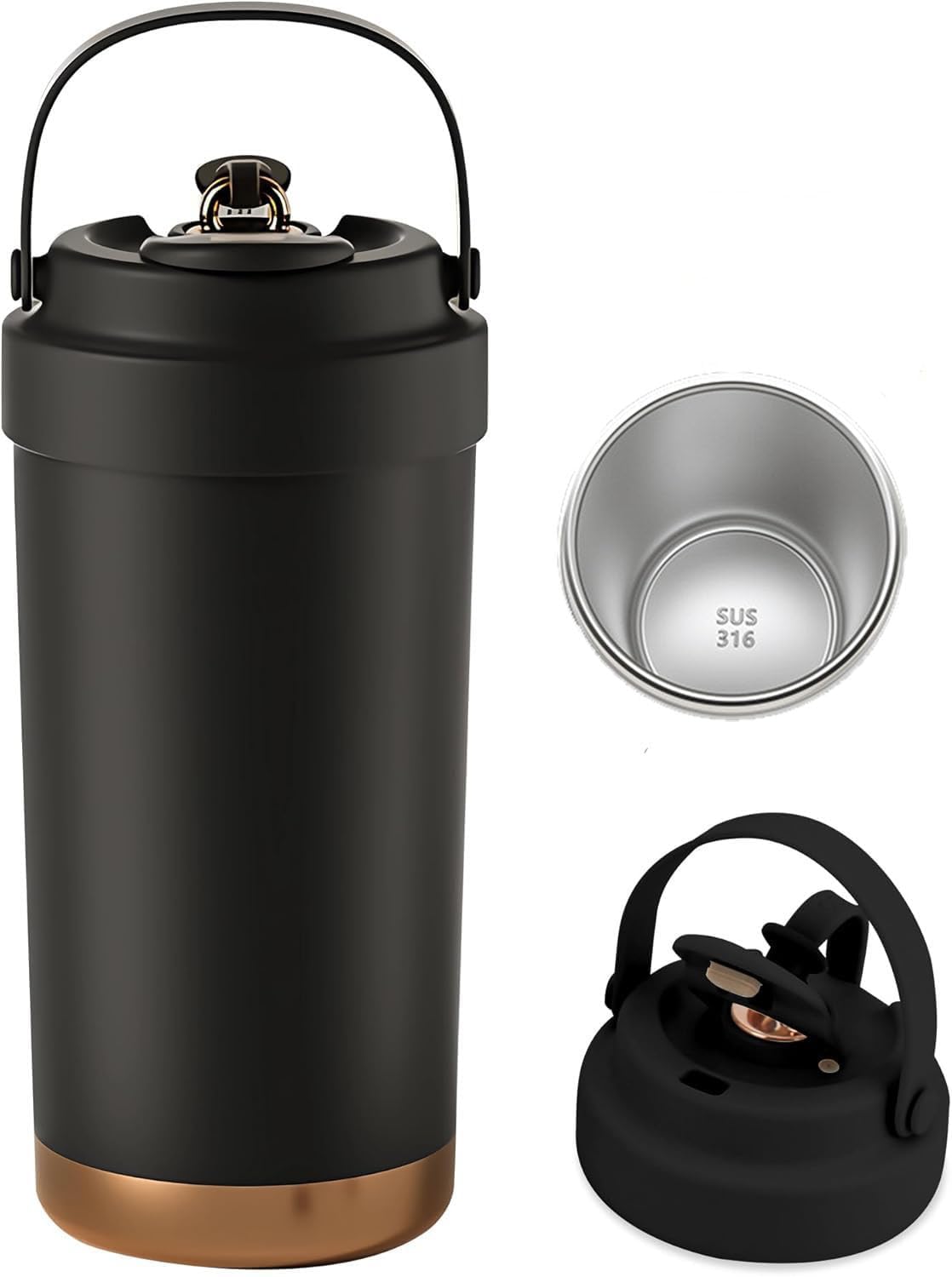 

Stainless steel tumbler with straw, thermos, 500ml water bottle with lid, large capacity, portable, for coffee, vacuum insulated, spill-proof, keeps