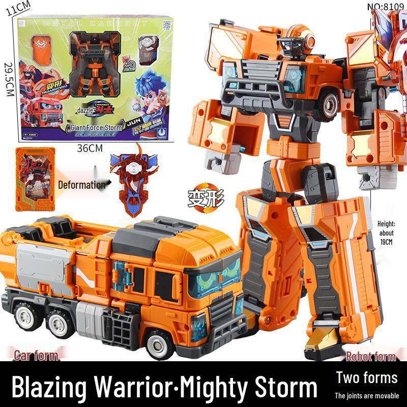 Xuan Card Fighter 2: Blue Lightning Thunder King Flame Dragon Transforming Robot Car Toy