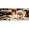 VEVOR Chafing Dish Buffet Set 8 Qt Stainless Steel Chafer with  Full Size Pans Rectangle Catering Warmer Server with Glass Lid
