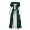 Medieval Renaissance Vintage Style Women's Dress Lace-Up Waist Tie Long Sleeve Court Gown Stage Performance Costume