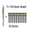 11Pcs/set All Metal Mechanical Pencils 0.3, 0.5, 0.7, 0.9, 1.3 2.0Mm Lead Refills Art, Writing, Sketching Retractable Design