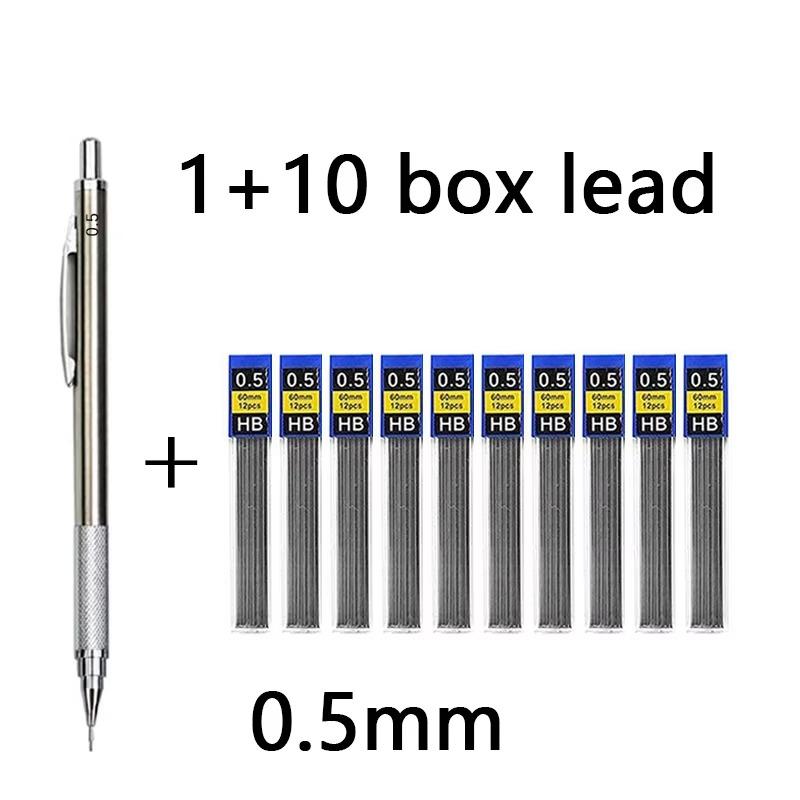 

11Pcs/set All Metal Mechanical Pencils 0.3, 0.5, 0.7, 0.9, 1.3 2.0Mm Lead Refills Art, Writing, Sketching Retractable Design