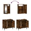 2 Piece Bathroom Furniture Set Smoked Oak Wood Based Material