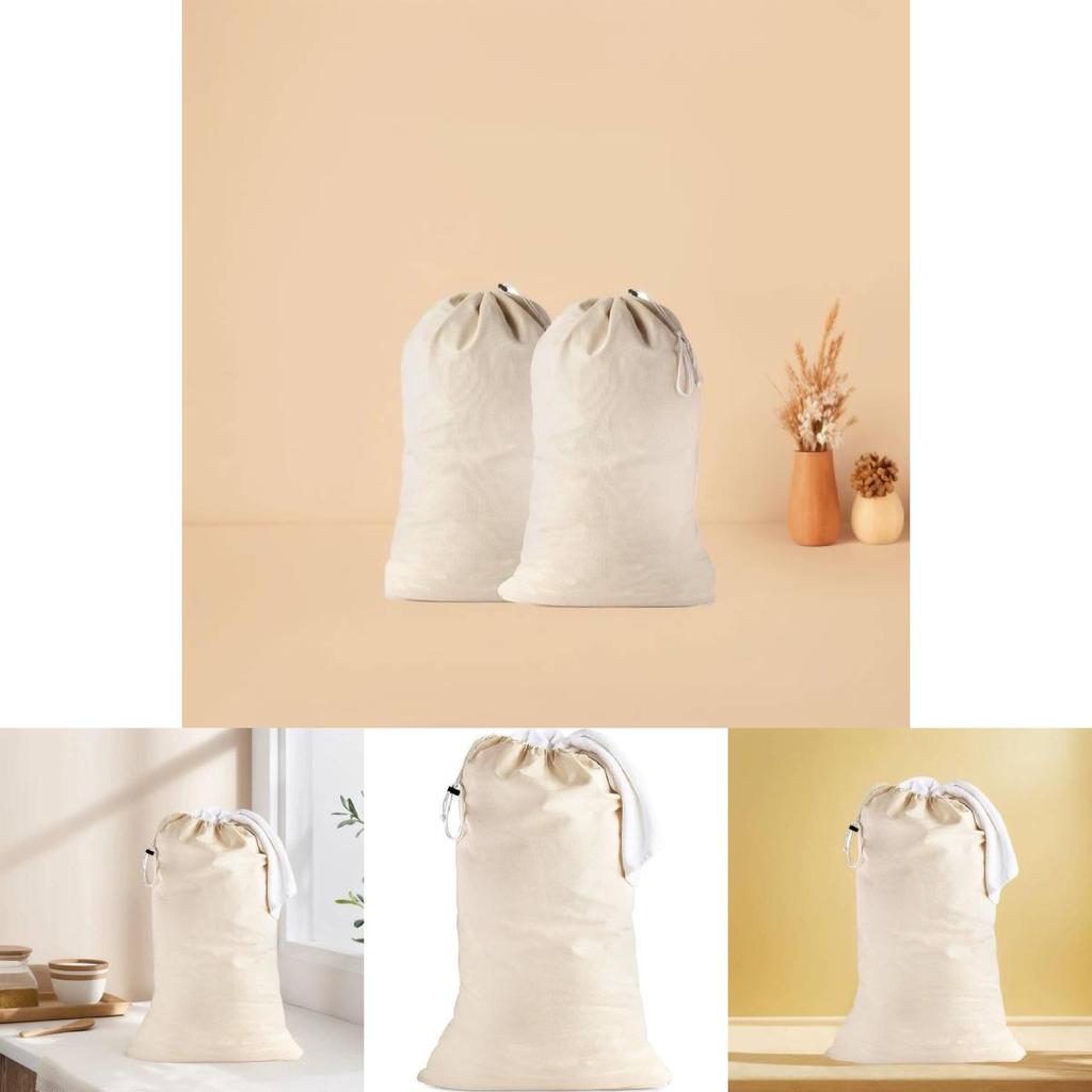 Versatile Cotton Laundry Bag For Bedroom Use Durable Canvas Home Organization