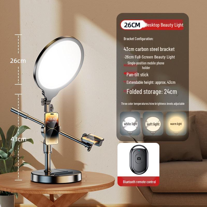 LED Photography Light: Ideal Soft Light for Streaming & Professional Indoor Use, Circular Spotlight for Flawless Beauty Shots