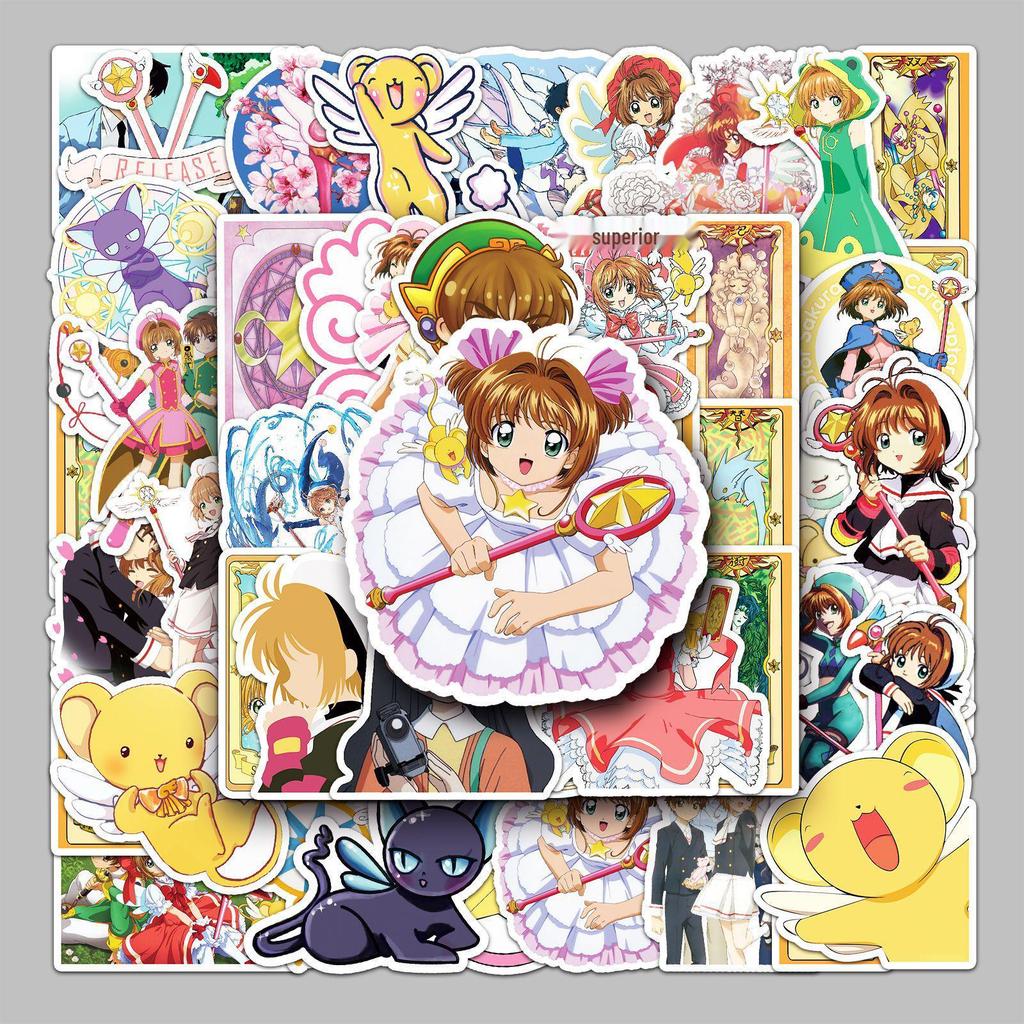 50 Anime Cardcaptor Sakura Cartoon Graffiti Stickers for Suitcase, Car, Refrigerator