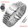 Stainless Steel Watchband for Seiko Casio TUDOR Watches Band 20mm 22mm Straps Curved End Metal Wristwatches STEEL Black Band