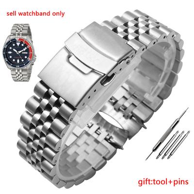 Roestvrijstalen horlogeband voor Seiko Casio TUDOR horloges band 20mm 22mm banden Gebogen uiteinde Metalen Polshorloges STAAL zwart Band