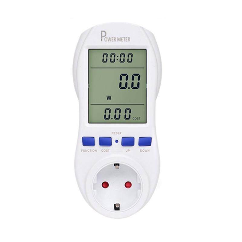 

Energy Consumption Meter Socket Real Time Current Voltages Monitoring ABS Texture for Power Trackings Overload Protected