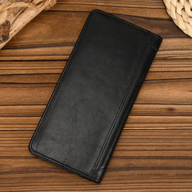Men's Long Wallet, Genuine Leather Wallet with Multiple Card Slots, Wallet Clip with Layered Cowhide, 20% Discount Wallet, Popular Card Bag
