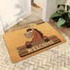 VIKAMA Whimsical Cartoon Horse-Themed Doormat Noise-Reducing, Non-Slip Entrance Mat Hallway Rug, Bedside Carpet Home Decor