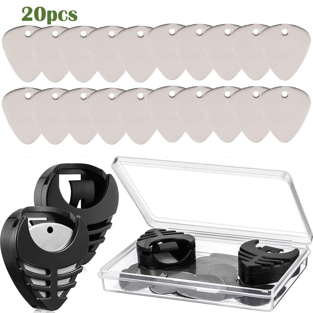 20 Guitar Pick Set Pick Box Metal Pick Hole Pick Stainless Steel Pick