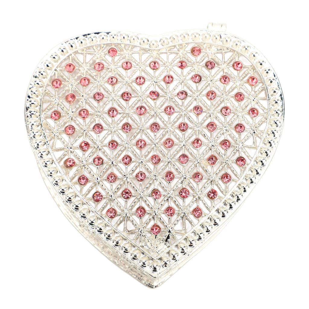 Hjärtformad Småprydnadsorganisatör Ihålig Liten Ring Örhänge Minnessak Förvaringslåda för Bröllop Födelsedagspresent Rosafärgad