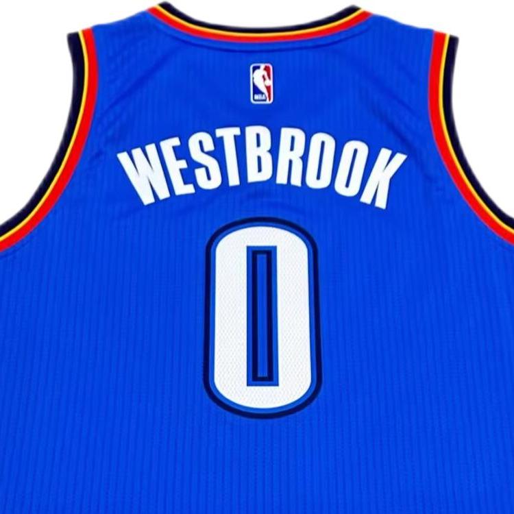 Adidas X NBA Collaboration Westbrook Oklahoma City Thunder Jersey Unisex Basketball Jersey Blue 7470A-3CB-K91071