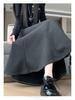 Off-White Fleece-Lined Woolen Mermaid Skirt - High-Waisted 2025 Autumn/Winter Mid-Length Skirt for Women