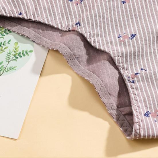 Damsömlösa Bomullsunderkläder Blommig Print Andningsbara Hipster-trosor Mellanhöga Mjuka Stretch Damtrosor