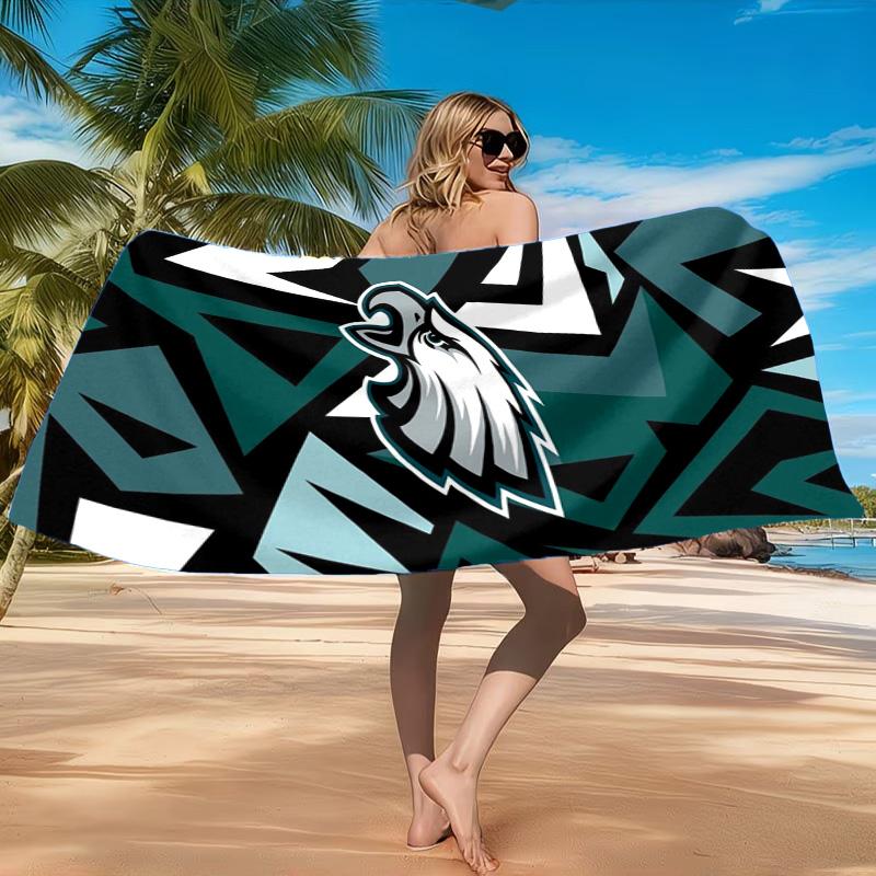 Asciugamano da Spiaggia Philadelphia Eagles, Asciugatura Rapida, Facile da Curare, Adatto Sia per il Fitness che per le Vacanze al Mare, Essenziale per lo Sport