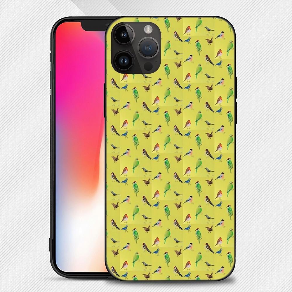 Garden Birds Phone Case Iphone15 14 13 12 11 Pro Max Mini X 7 8 Soft Case