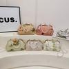 New Shell Shaped Ladies Shoulder Bag Fabric Pearl Chain Crossbody Metal Clip Small Handbag Women's Handbag