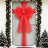 Large Size Christmas Door Bow Long Ribbon Large Ribbon Bow Decorative Door Bow  Home Decoration