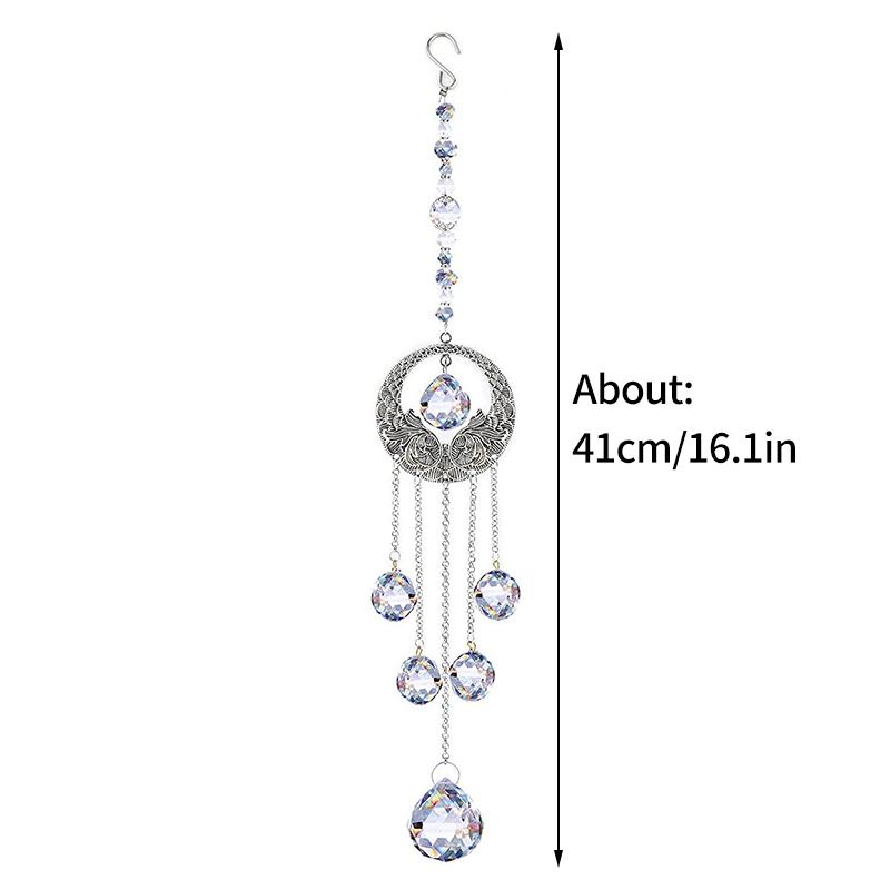 Sun Catcher Outdoor Wind Chimes Hanging Decor Heart Shape Artificial Crystal Rainbow Hanging Decor Outdoor Garden Decor Kid Gift Quality