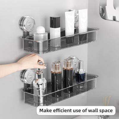 Wandmontiertes Saugknopf-Aufbewahrungsregal Starke Tragfähigkeit Einfach zu installieren Badezimmer-Caddy Seife Make-up Aufbewahrungsregal