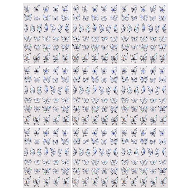 

9 Sheets Butterfly Nails Art Stickers Nails Decals Manicure Accessories Self-Adhesive Nail Sticker Nails Art Decorations