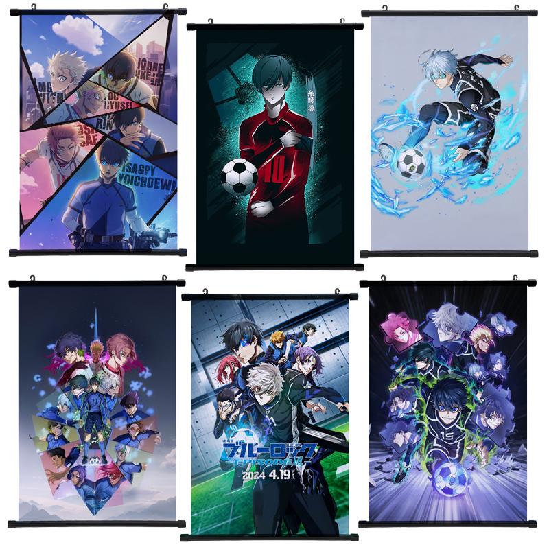 Anime Blue Lock Svitkový Plakát Isagi Yoichi Nagi Seishiro Umělecká Malba Závěsný Plakát Dětské Pokoje Samolepka na Zeď