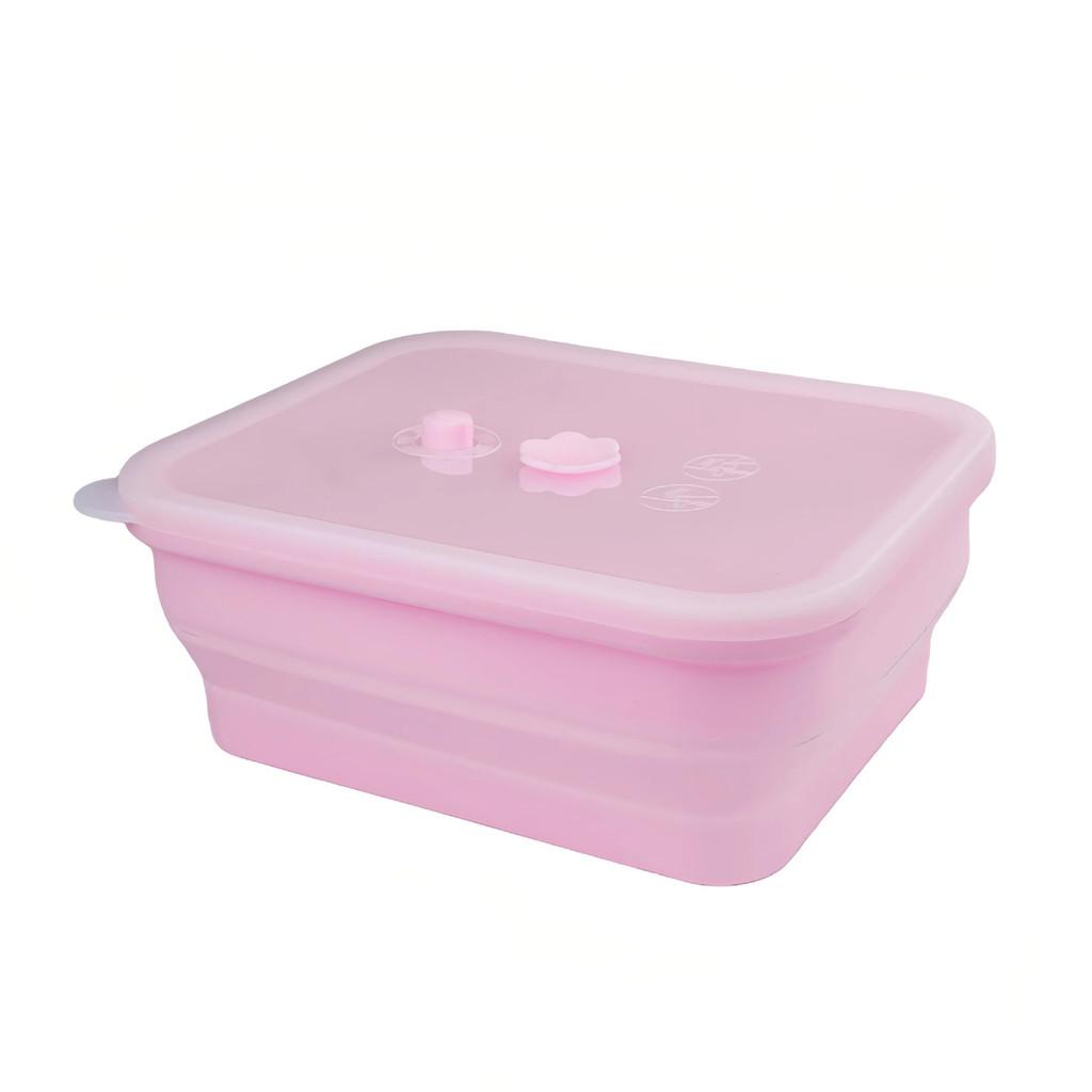Silicone Food Storage Container With Foldable Design For Refrigerator Organization And Freshness