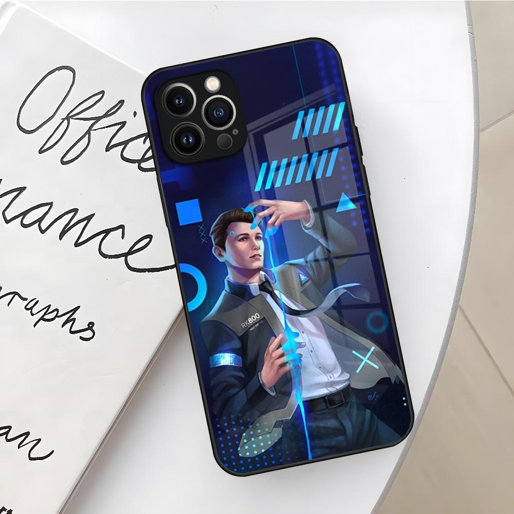 Spiel Detroit Become Human Handyhülle für iPhone 17 16 Air 15 14 12 11 13 Pro Max Mini X Xr Xs Se Puls Glas Hülle