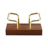 Walnut & Beech Wood Business Card Holder with Brass Accents