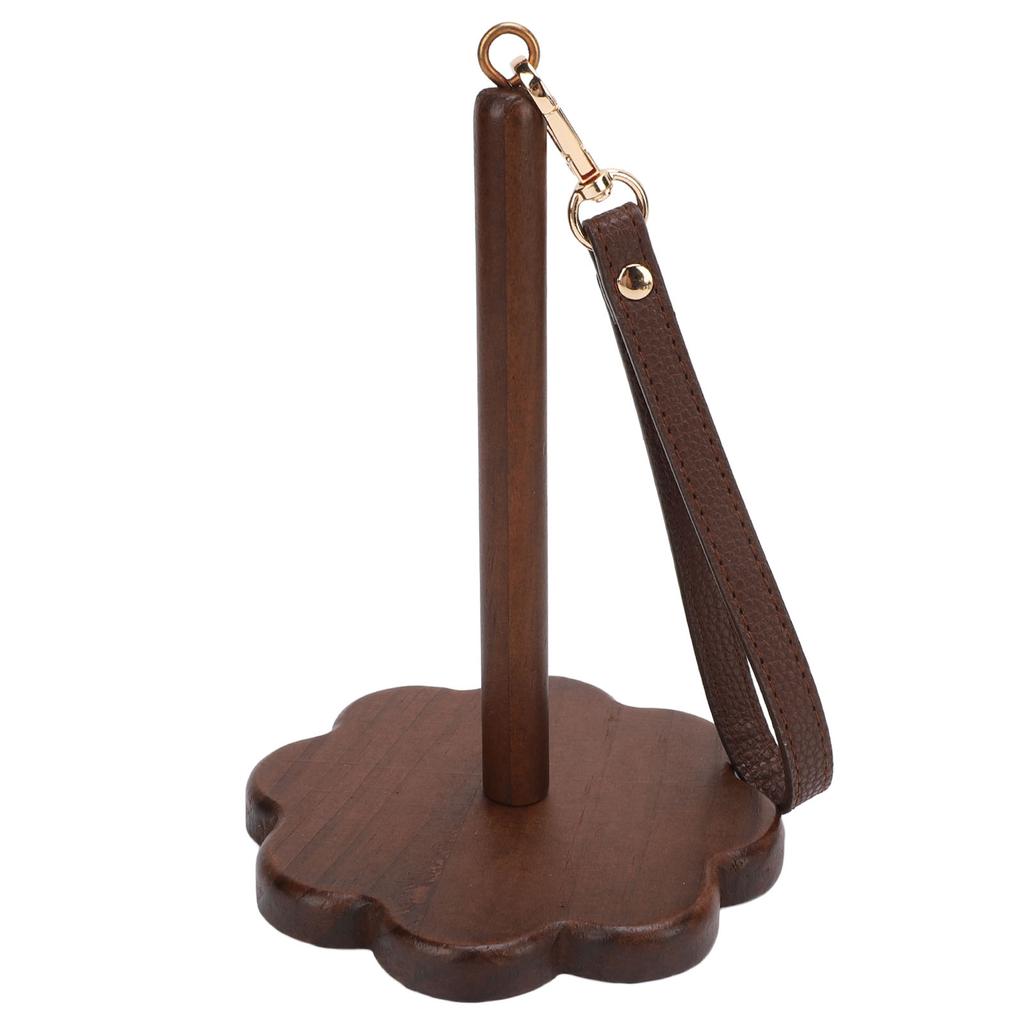 Portable Wrist Yarn Holder with Wristband Walnut Wood Knitting Yarn Ball Organizer Prevents