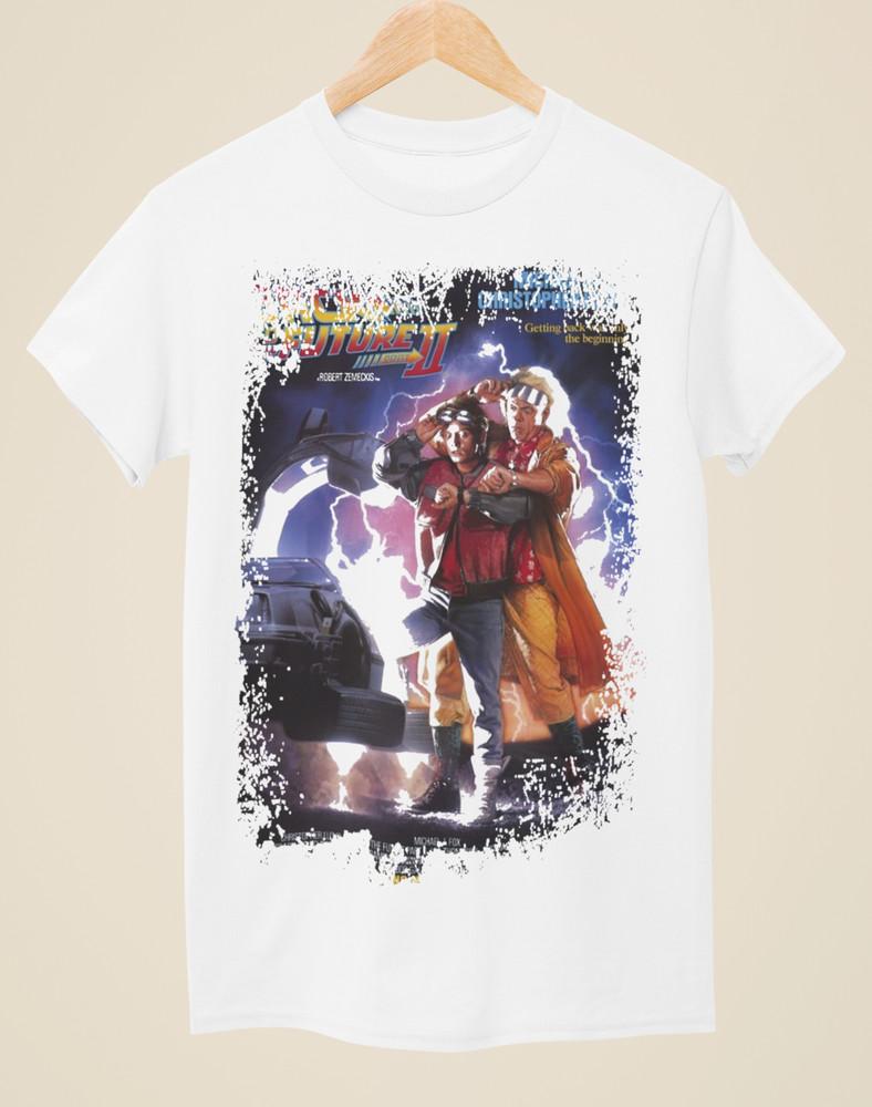Back To The Future Part II - Movie Poster Inspired Unisex White T-Shirt Unisex T-Shirt XXXXL