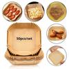50 pz/set Friggitrice Ad Aria Carta Usa E Getta Pergamena Polpa di Legno Piroscafo Cheesecake Friggitrice Ad Aria Accessori Carta Da Forno Per Friggitrice Ad Aria