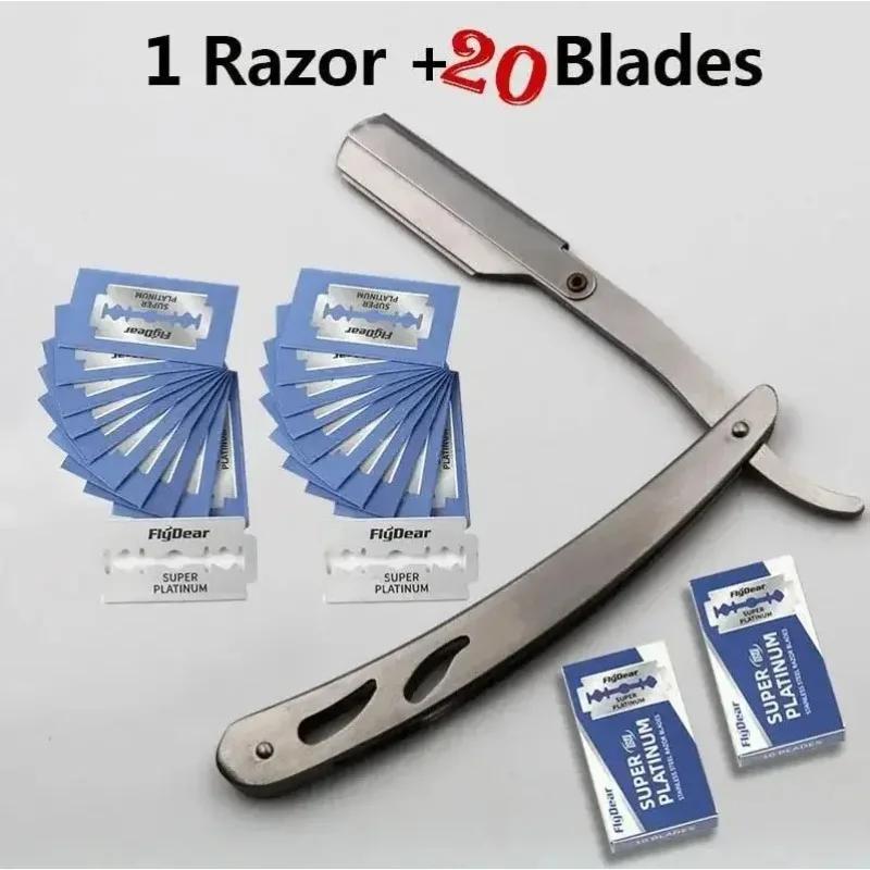 Men Professional Barber Razor Manual Shaver Straight Edge Stainless Steel Shaver Folding Shaving Shave With Blade for Daily Use