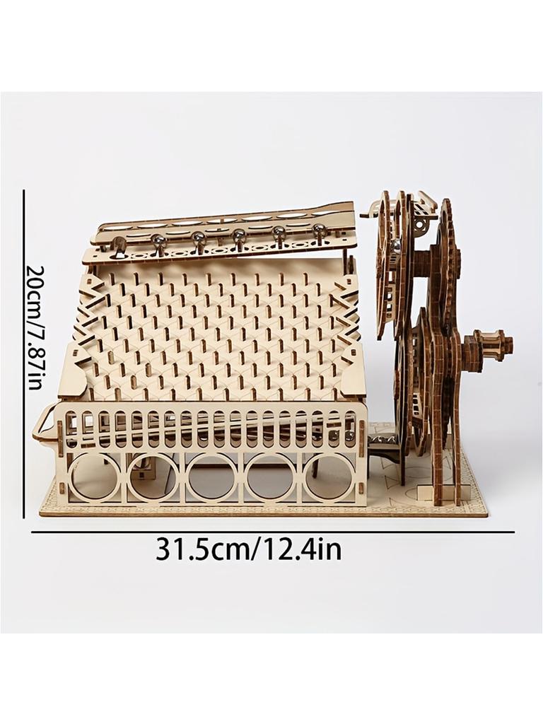 3D Wooden Puzzle 3D Wooden Mechanical Slide Marble Running Kit DIY Handmade Christmas Gift