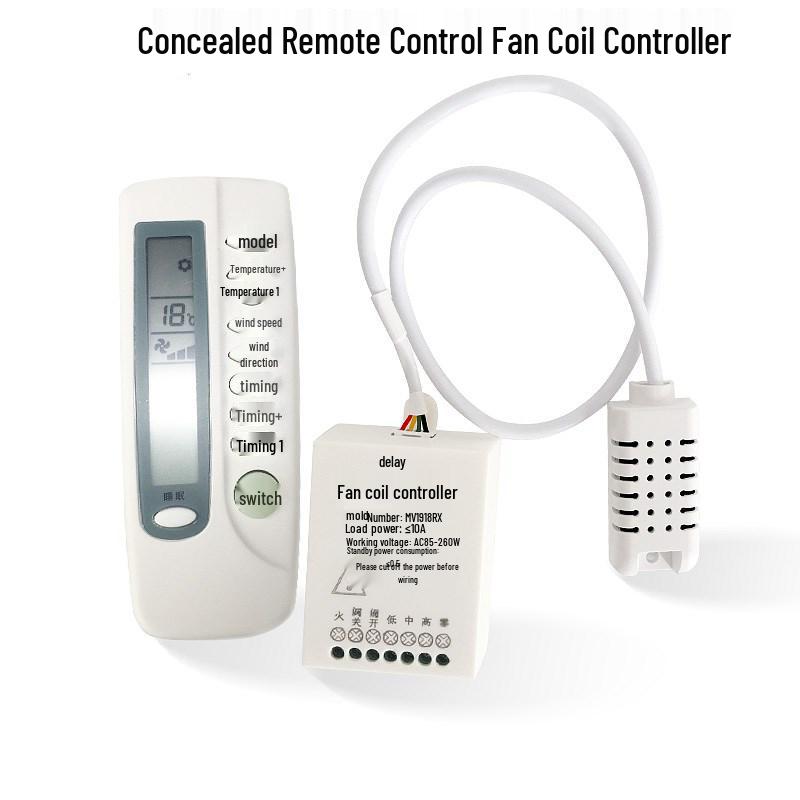 Wireless Hotel Thermostat & Fan Coil Controller with Remote Three-Speed Switch