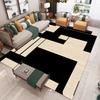 Black White Geometric Pattern Large Living Room Rug Non Slip Sofa Carpet Modern Abstract Design Floor Mat Home Interior Decor