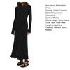 Women's Long Sleeve Ribbed Knitted Maxi Dress Crew Neck Bodycon Sweater Dress Elastic Slim Tie Waist Pencil Long Dress