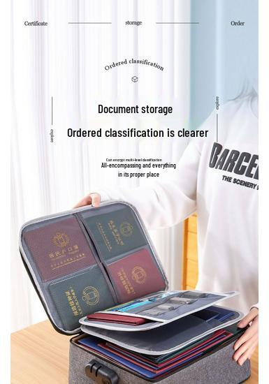 Multilayer Document Organizer Bag for Home: Household File, Birth Certificate Storage & Heavy Document Archive