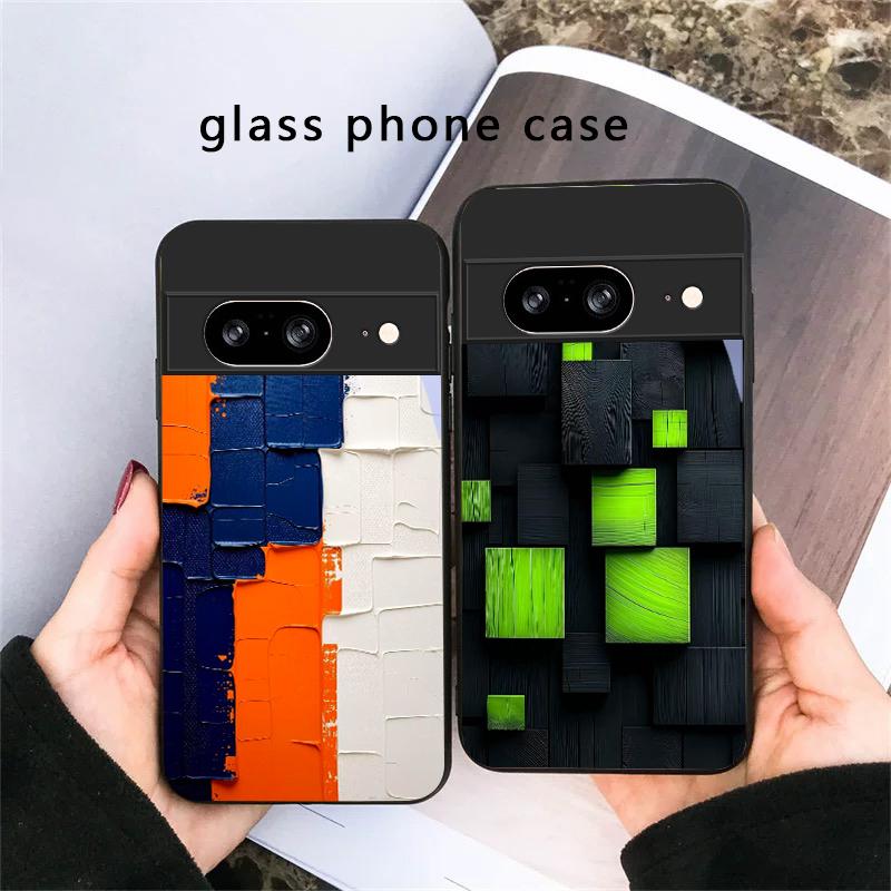 Animal Footprint Stone For Google Pixel 8 7 9 10 Pixel 10 Pro XL Pixel 9 Pro XL Pixel 8a 7a Pixel 7 Pro Black Glass Phone Case