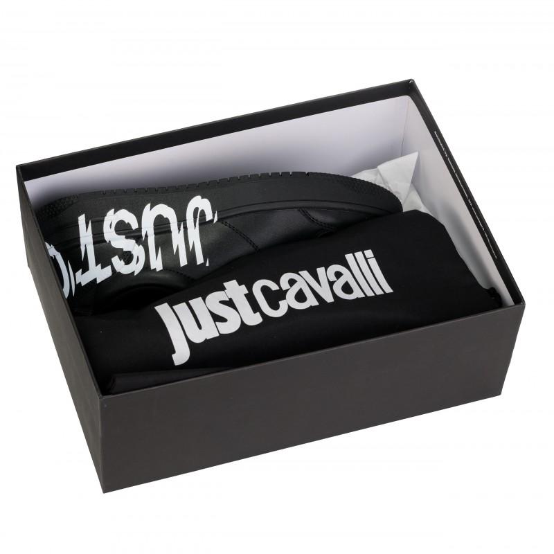Just cavalli men's leather sneakers black azula - Size: 44