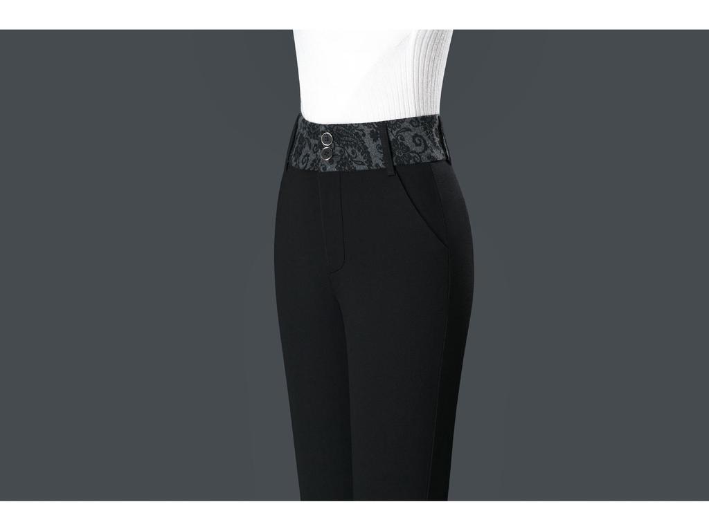 Spring/Autumn Women's High Waist Bell Bottom Knit Pants - Black, Plus Size, Slimming, Fashionable, Loose Fit