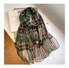 Plaid silk wool scarf women hijab for ladies pashmina shawls and wraps New Foulard Bandana Bufanda Blanket Scarves