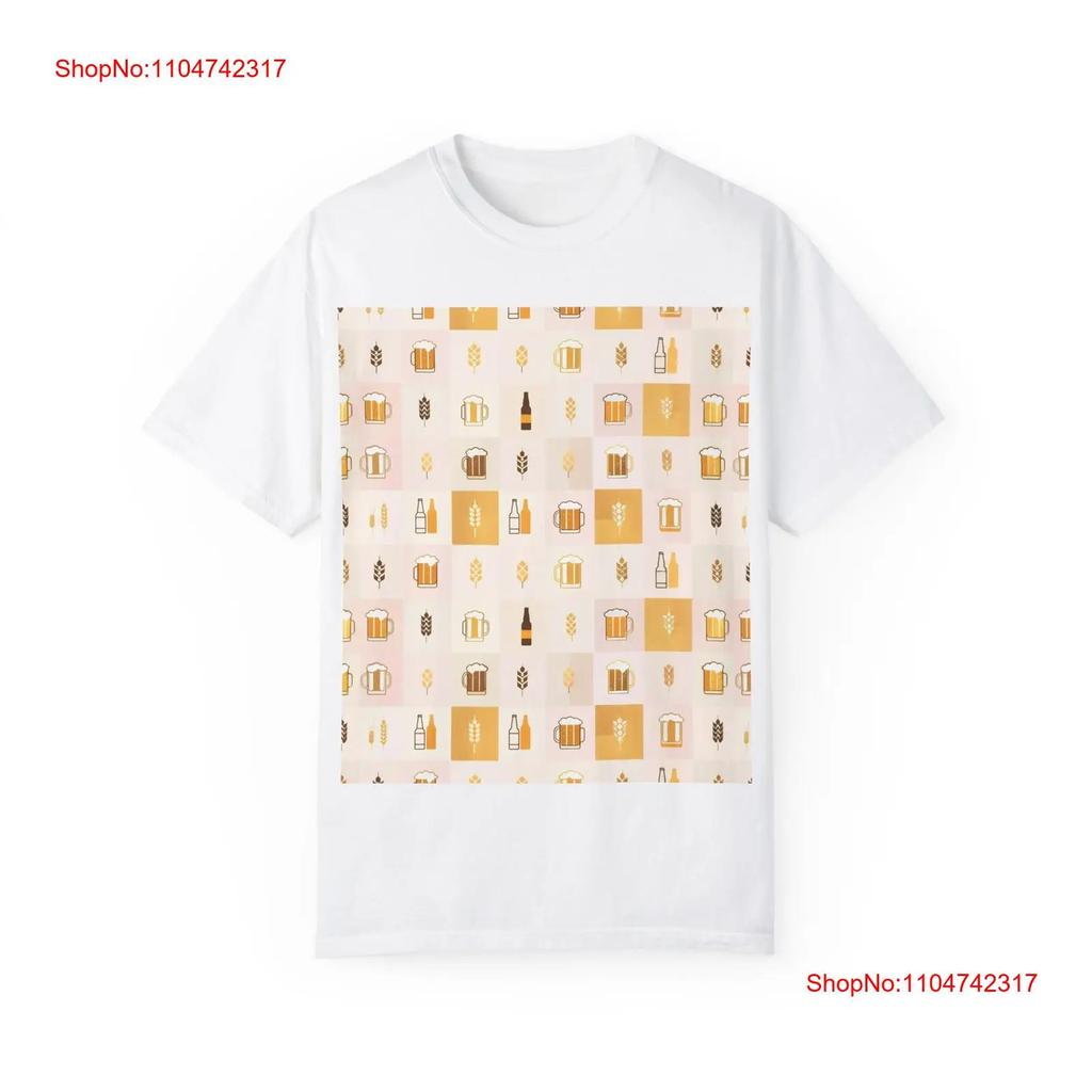 Warm Cozy Designs Garment Dyed T Shirt Casual Wear Beer Lovers vintage Washed Versatile Unisex streetwear Soft graphic