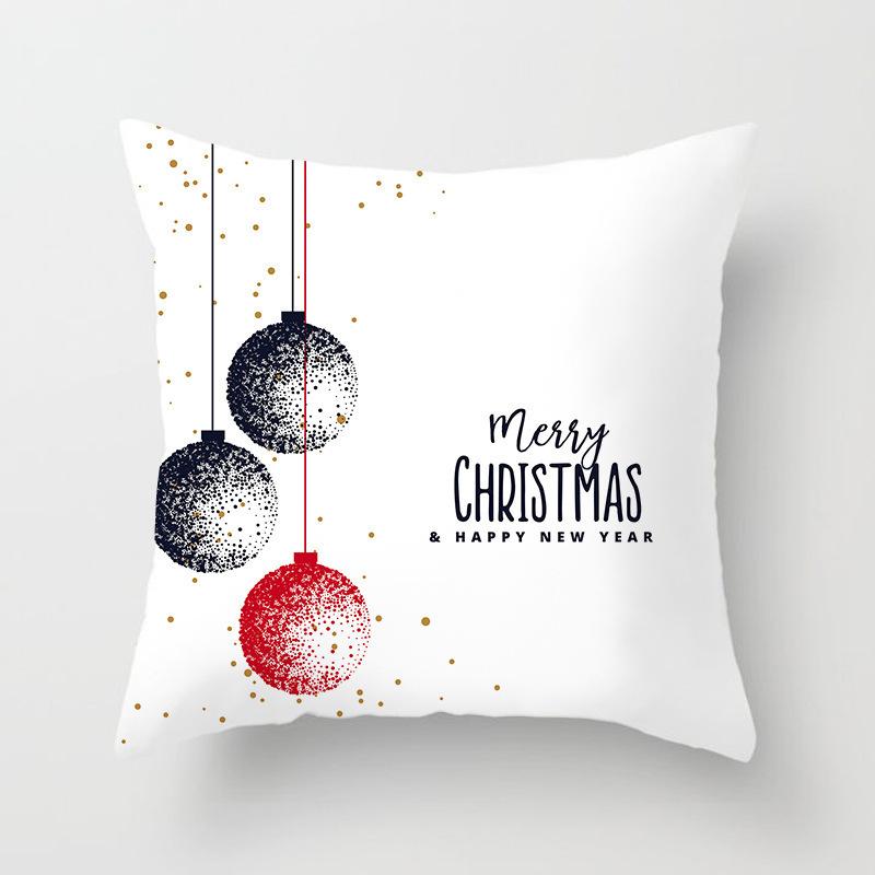 Christmas-Themed Pattern Throw Pillow Cover With Short Plush Print For Living Room Sofa Decoration Cushion Cover Pillow Covers