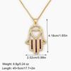 AIBEF Turkish Crystal Heart/Star Hand Palm Hamsa Pendant Necklace Copper Zircon Jewelry For Women Gift  Dropshipping